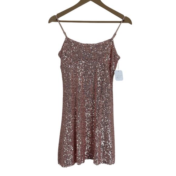 NWT Altar'd State Dorothy Sequin Mini Dress Womens S Pink Going Out Birthday - Picture 2 of 7